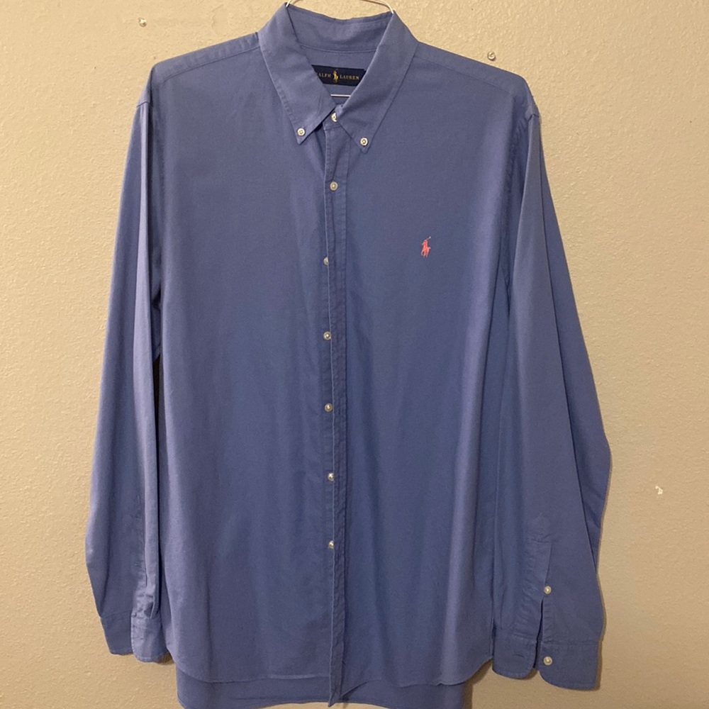 Simple Polo button down Pink Horse.